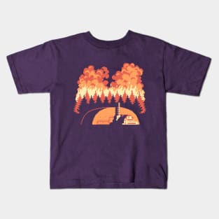 Chernobyl Forest Wildfire Retro Style Kids T-Shirt